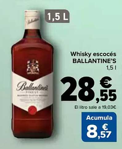 Whisky escocés BALLANTINE'S 1,5 l