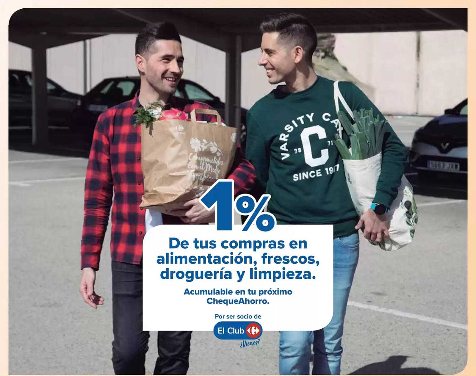 1% De tus compras en alimentación, frescos, droguería y limpieza.