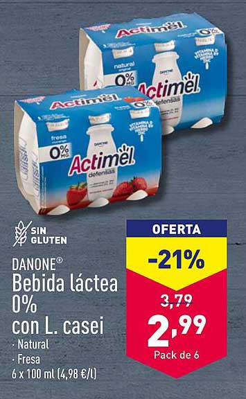 Actimel Bebida láctea 0% con L. casei