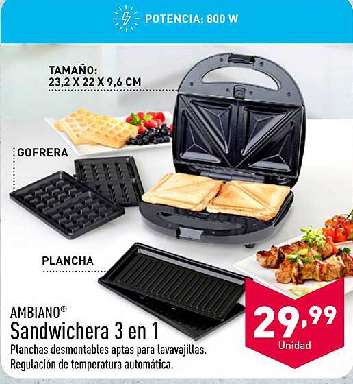 AMBIANO® Sandwichera 3 en 1