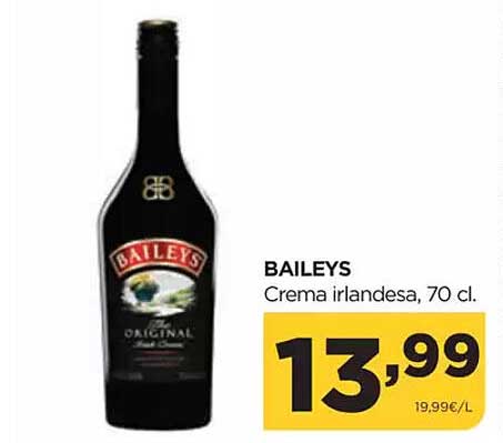 BAILEYS  
Crema irlandesa, 70 cl.