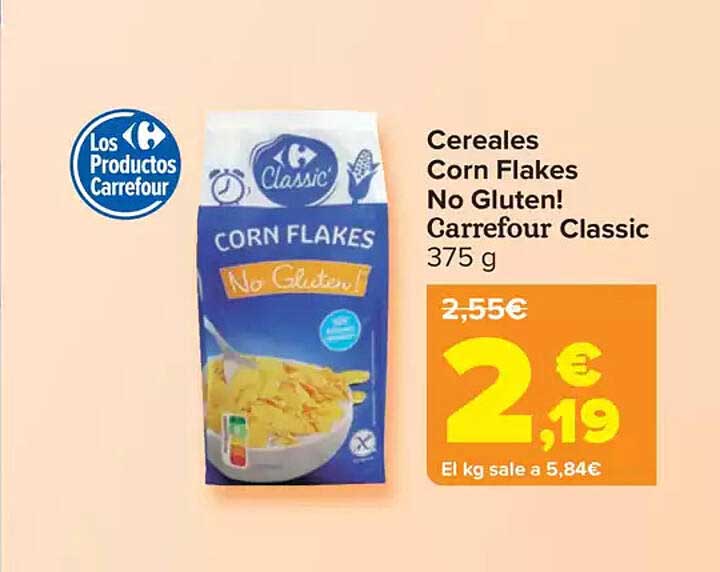 Cereales Corn Flakes No Gluten! Carrefour Classic