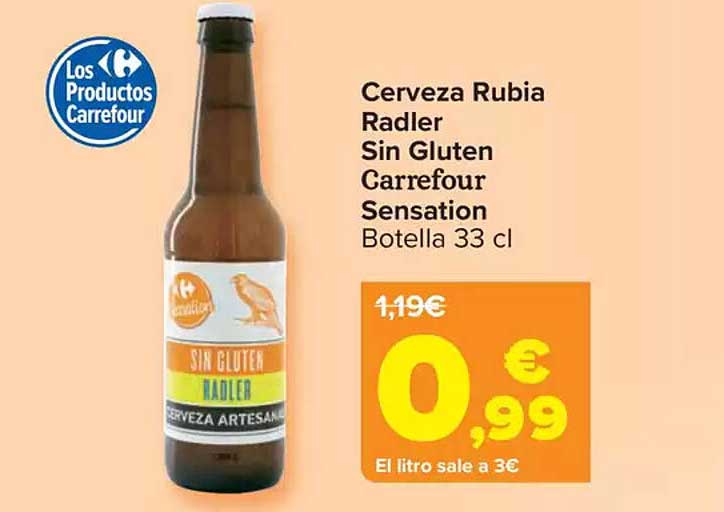 Cerveza Rubia Radler Sin Gluten Carrefour Sensation