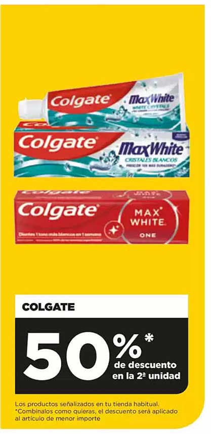 Colgate MaxWhite Cristales Blancos y Max White ONE