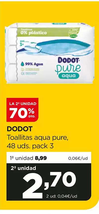 DODOT Toallitas aqua pure, 48 uds. pack 3