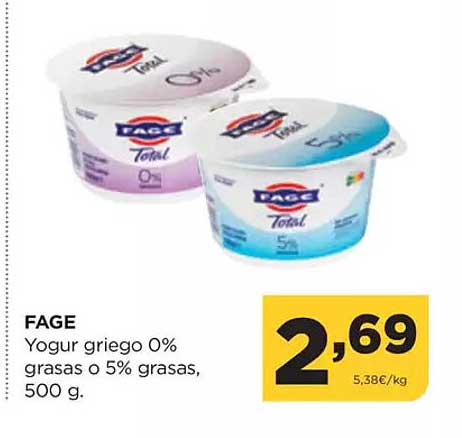 FAGE Yogur griego 0% grasas o 5% grasas