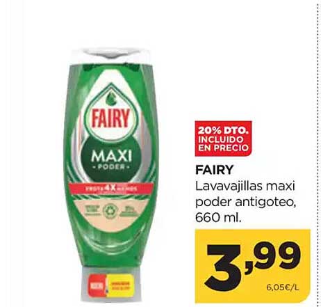 FAIRY Lavavajillas maxi poder antigoteo