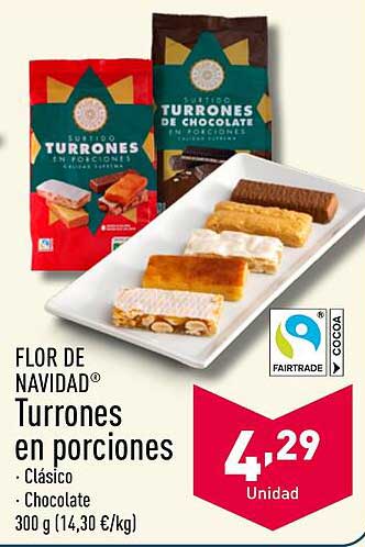 FLOR DE NAVIDAD® Turrones en porciones