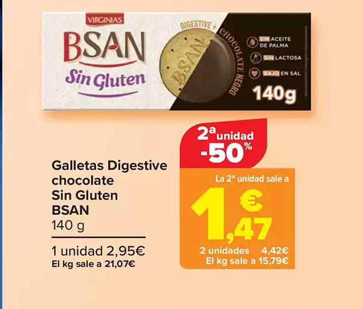 Galletas Digestive chocolate Sin Gluten BSAN