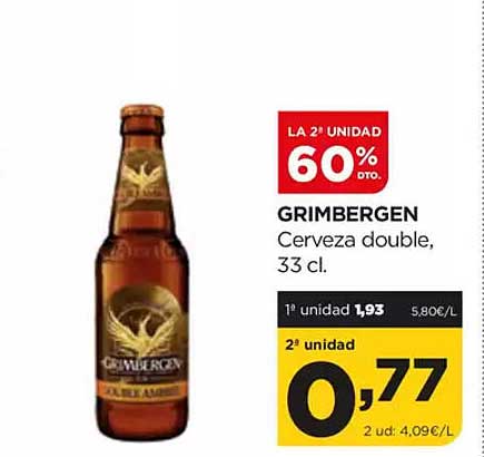 GRIMBERGEN Cerveza double, 33 cl.