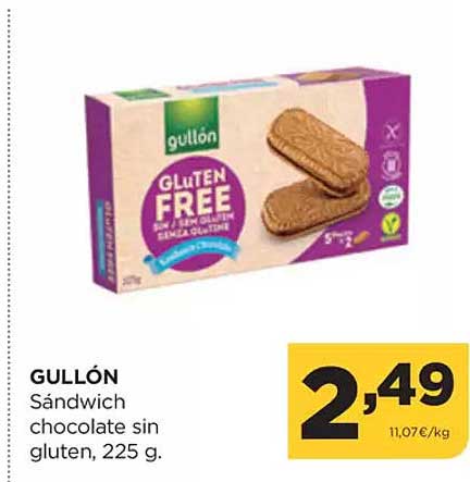 GULLÓN Sándwich chocolate sin gluten