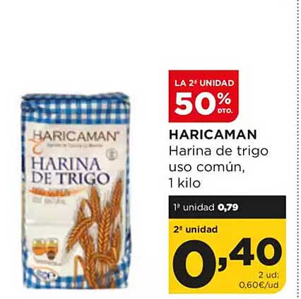 HARICAMAN Harina de trigo uso común, 1 kilo