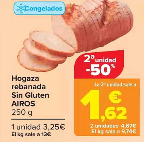 Hogaza rebanada Sin Gluten AIROS