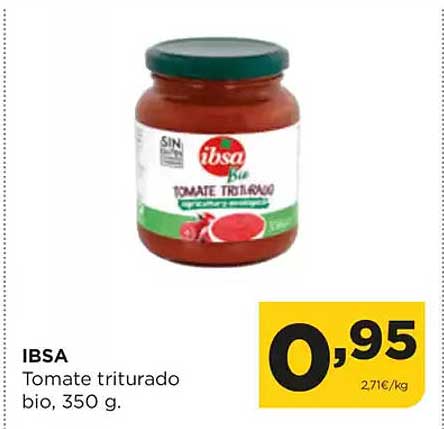 IBSA  
Tomate triturado bio, 350 g.