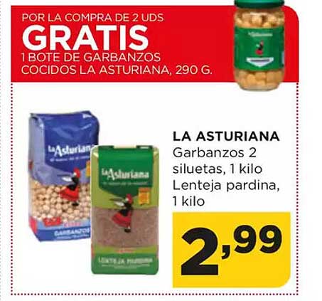 LA ASTURIANA  
Garbanzo 2 siluetas, 1 kilo  
Lenteja pardina, 1 kilo  