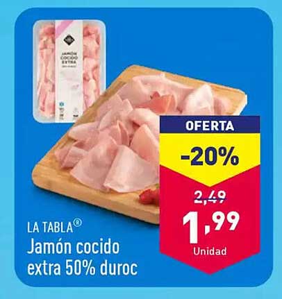 LA TABLA® Jamón cocido extra 50% duroc