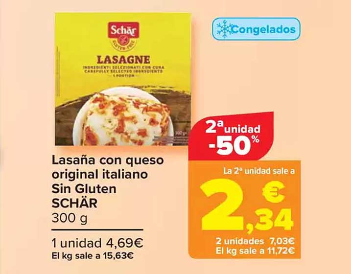 Lasaña con queso original italiano Sin Gluten SCHÄR