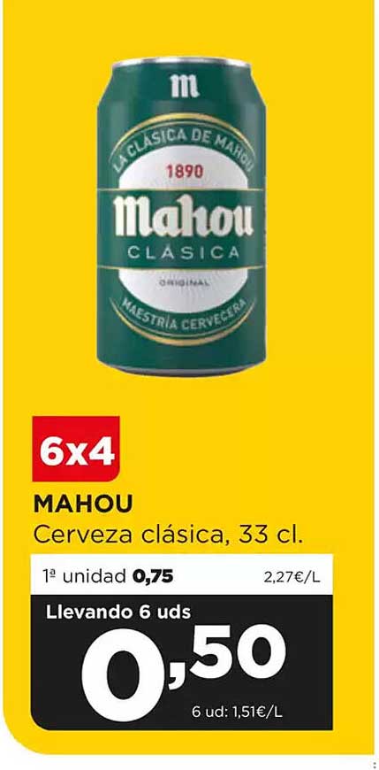 MAHOU  
Cerveza clásica, 33 cl.