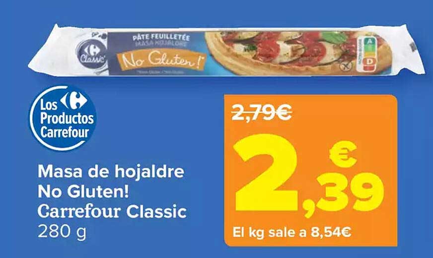 Masa de hojaldre No Gluten! Carrefour Classic