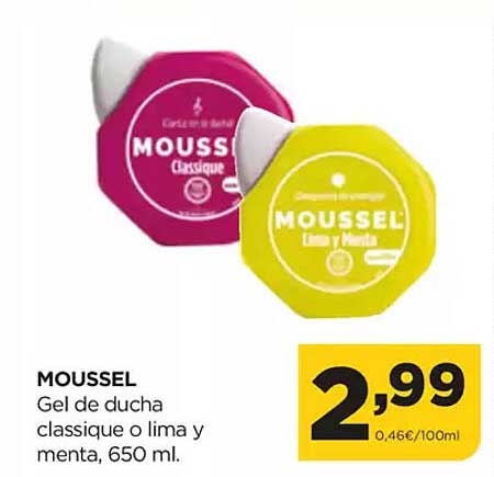 MOUSSEL  
Gel de ducha classique o lima y menta