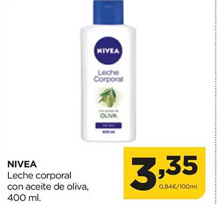 NIVEA Leche corporal con aceite de oliva, 400 ml.