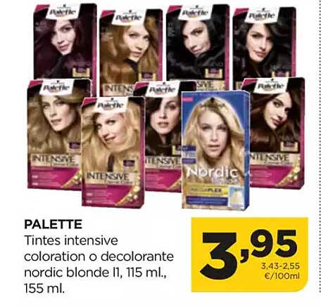 PALETTE Tintes intensive coloracion o decolorante nordic blonde 11, 115 ml., 155 ml.