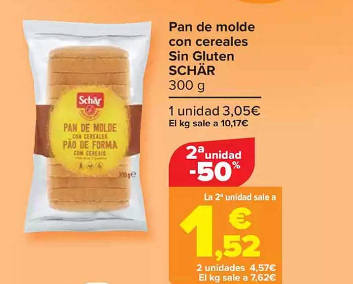 Pan de molde con cereales Sin Gluten SCHÄR