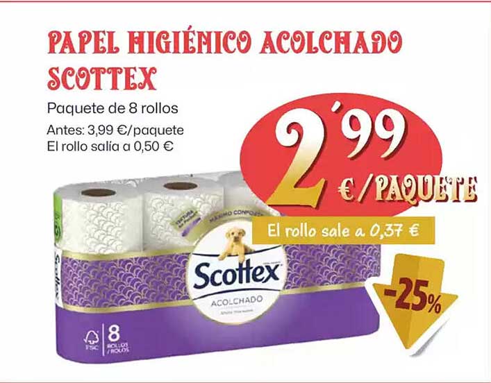 PAPEL HIGIÉNICO ACOLCHADO SCOTTEX