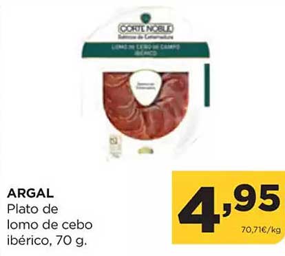 Plato de lomo de cebo ibérico, 70 g.