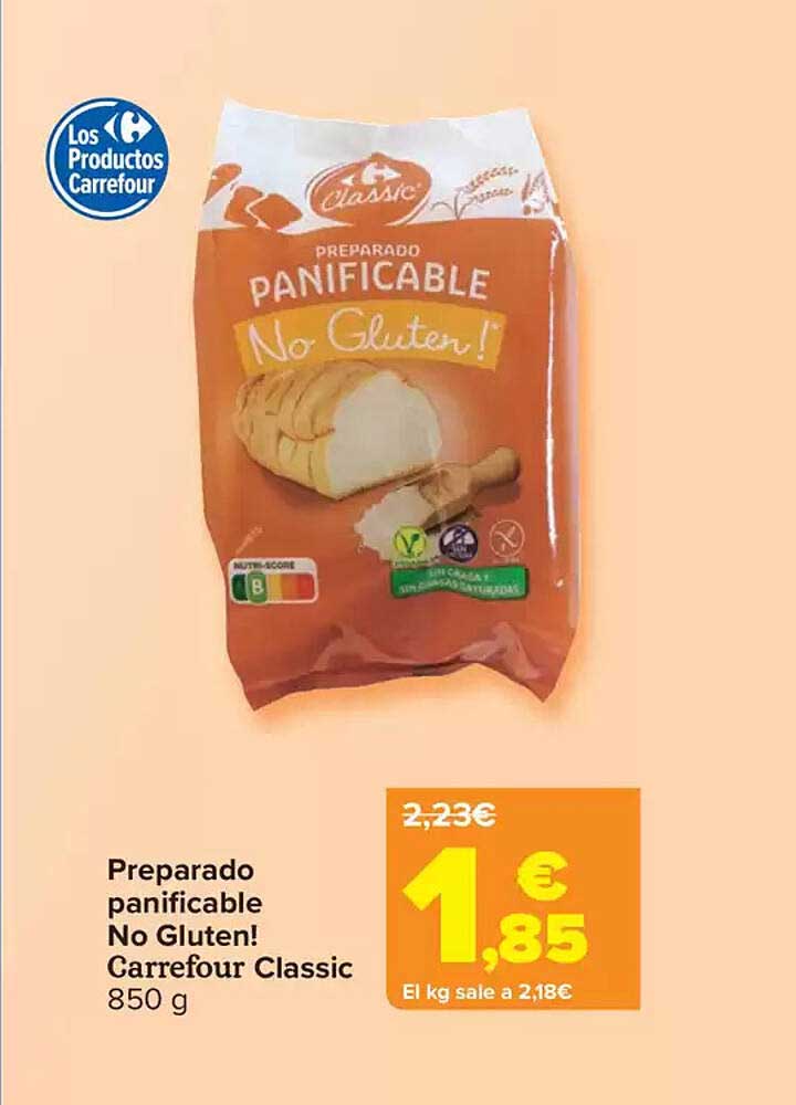 Preparado panificable No Gluten! Carrefour Classic