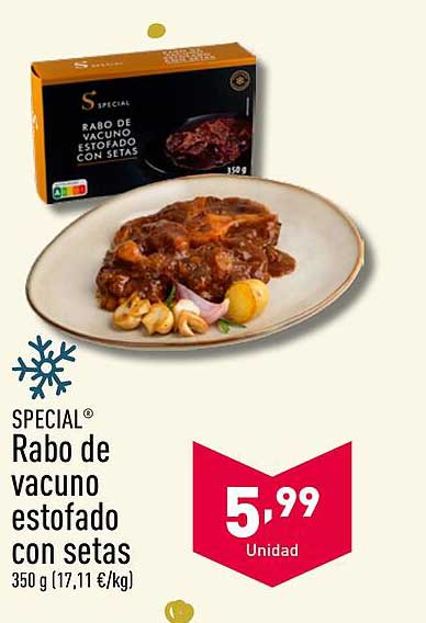 Rabo de vacuno estofado con setas