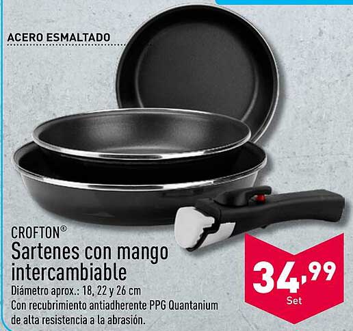 Sartenes con mango intercambiable