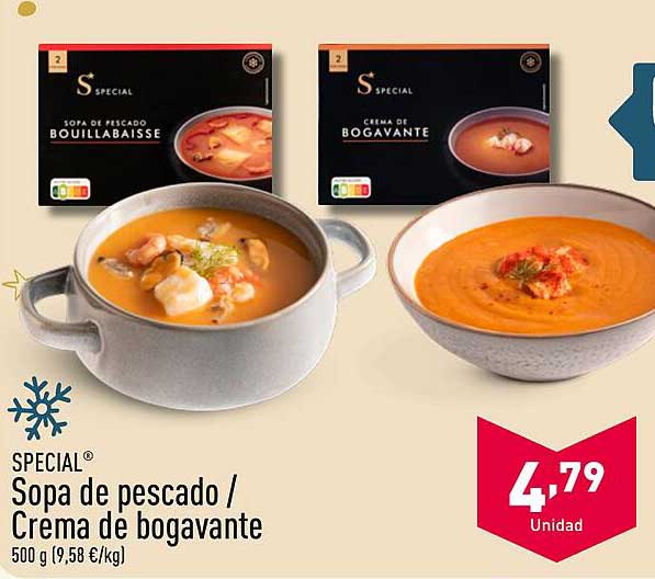 Sopa de pescado / Crema de bogavante