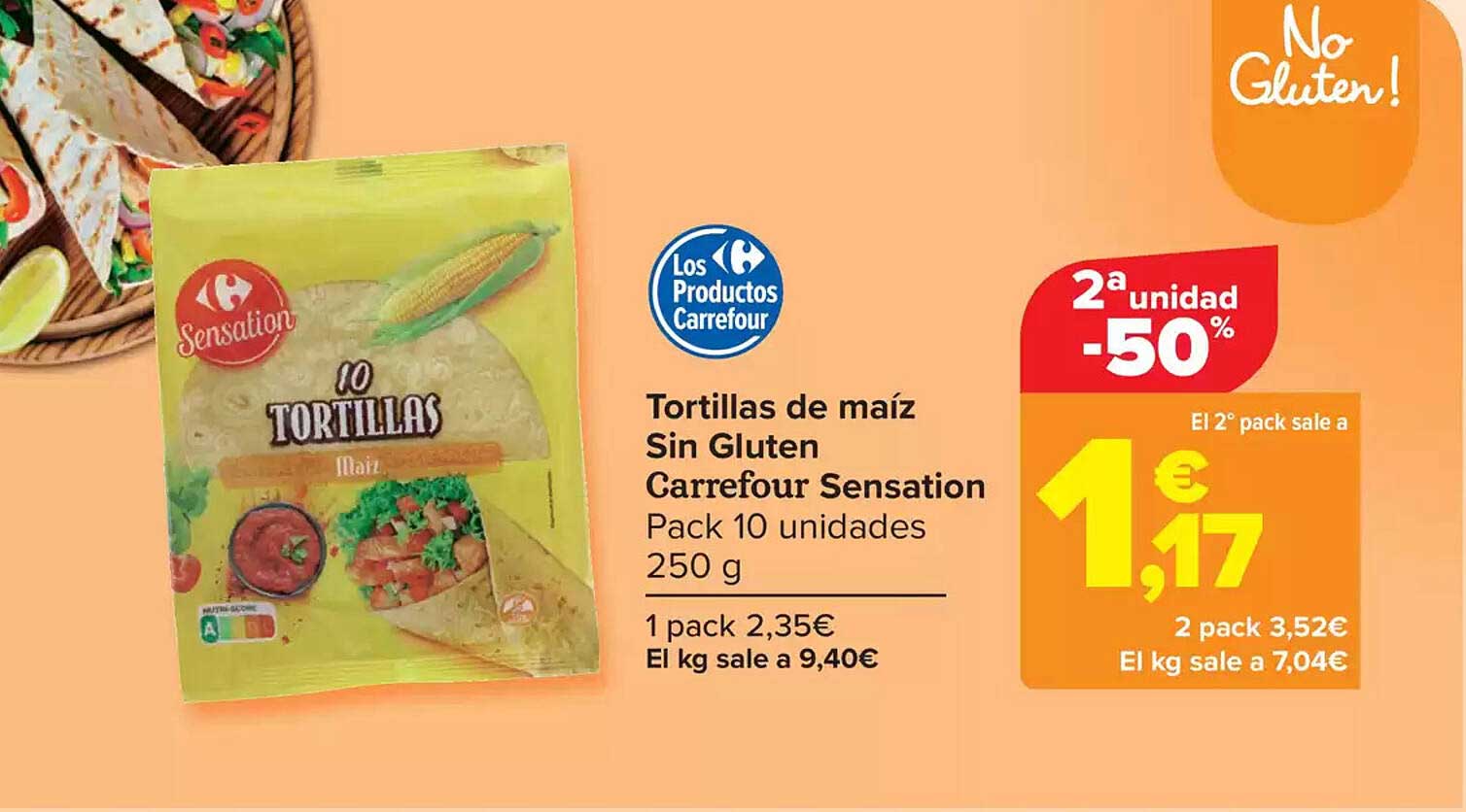 Tortillas de maíz Sin Gluten Carrefour Sensation