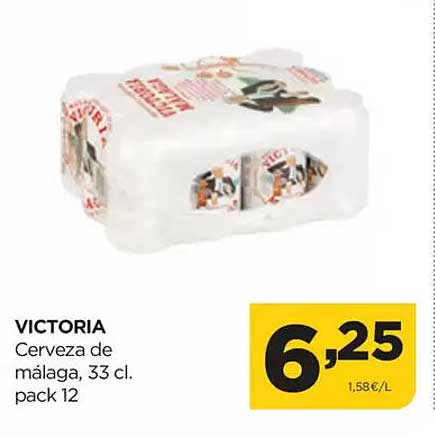 VICTORIA Cerveza de málaga, 33 cl. pack 12