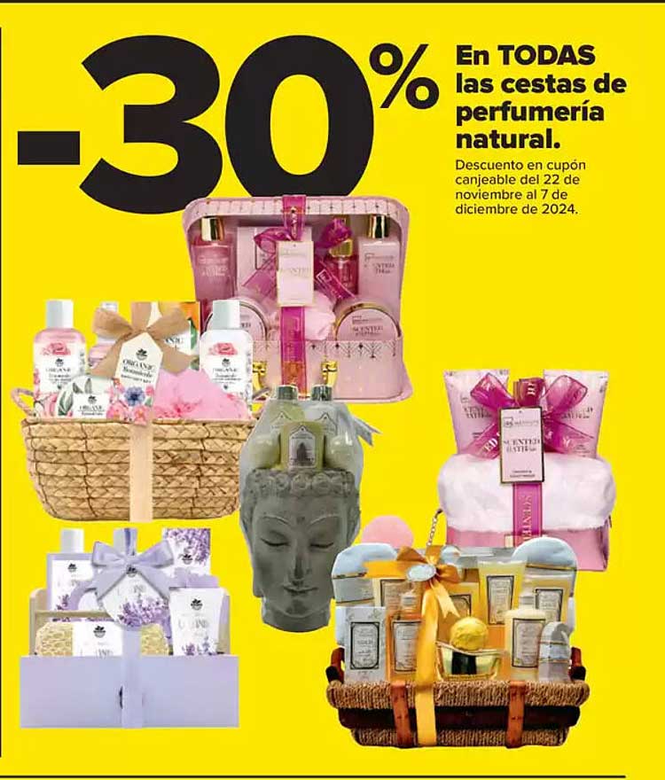 -30% En TODAS las cestas de perfumería natural.