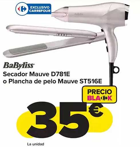 BaByliss Secador Mauve D781E o Plancha de pelo Mauve ST516E