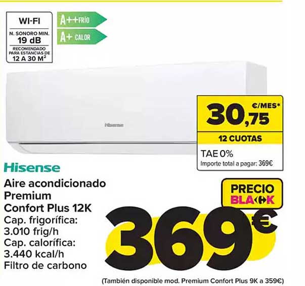 Hisense Aire acondicionado Premium Confort Plus 12K