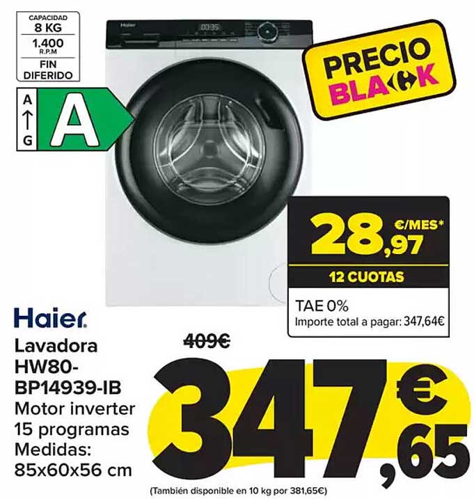 Lavadora Haier HW80-BP14939-IB