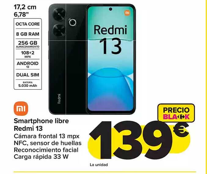 Smartphone libre Redmi 13