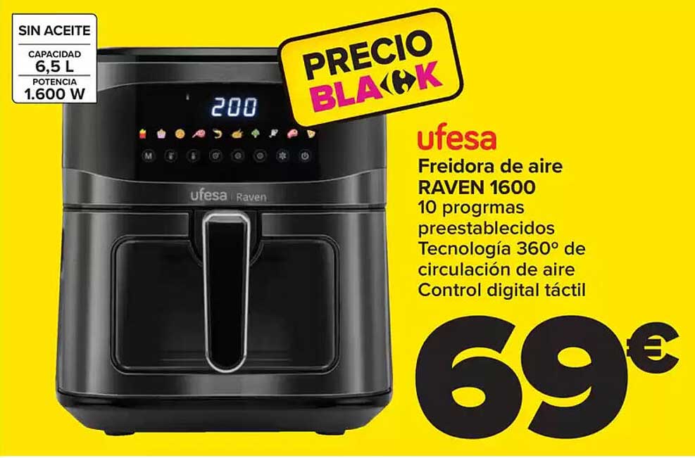 ufesa Freidora de aire RAVEN 1600