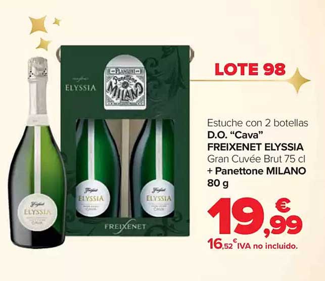 D.O. “Cava” FREIXENET ELYSSIA Gran Cuvée Brut 75 cl + Panettone MILANO 80 g