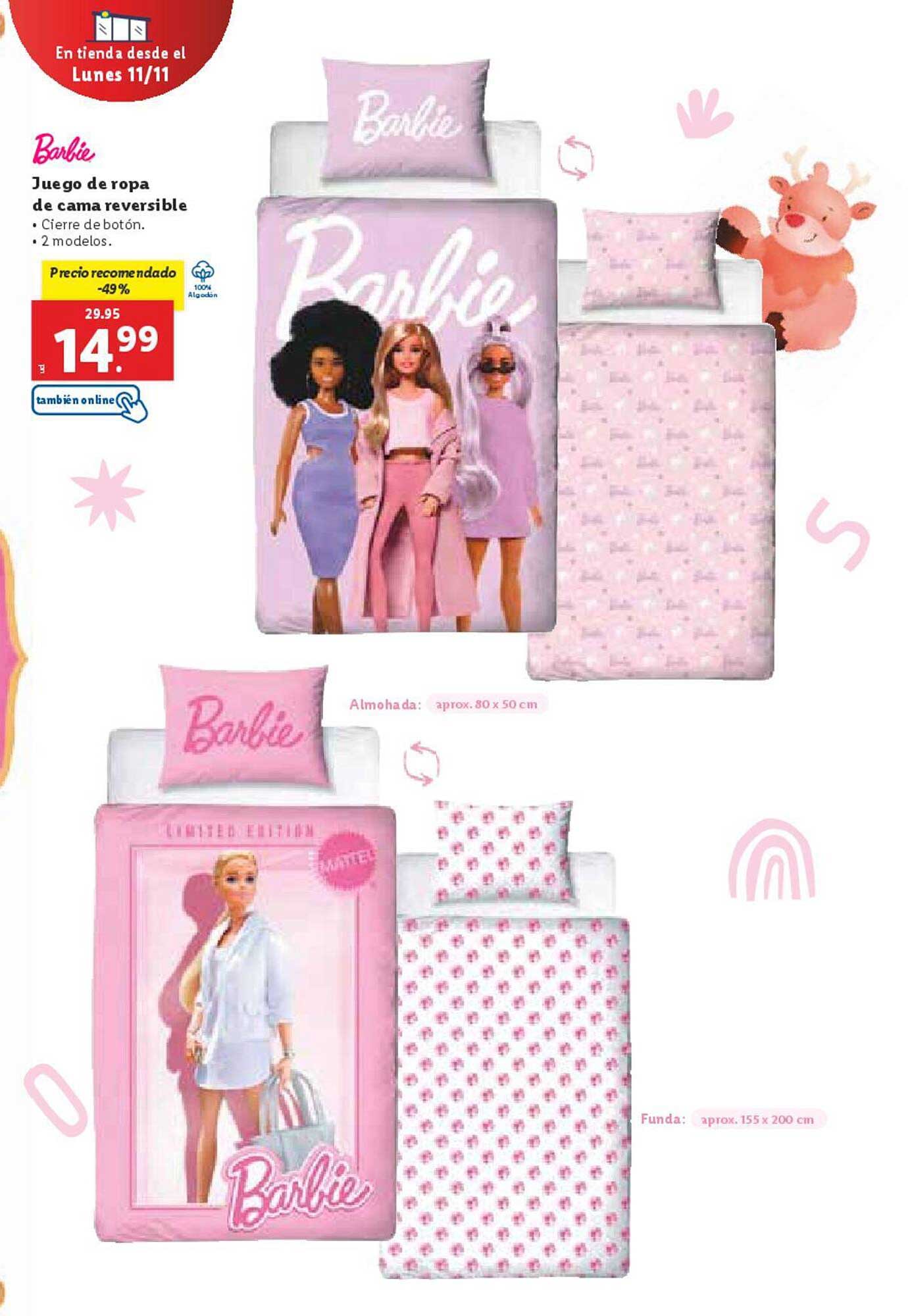 Barbie  
Juego de ropa de cama reversible  