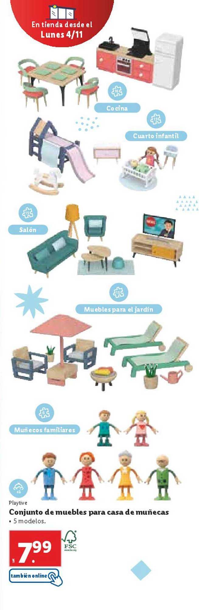 Conjunto de muebles para casa de muñecas