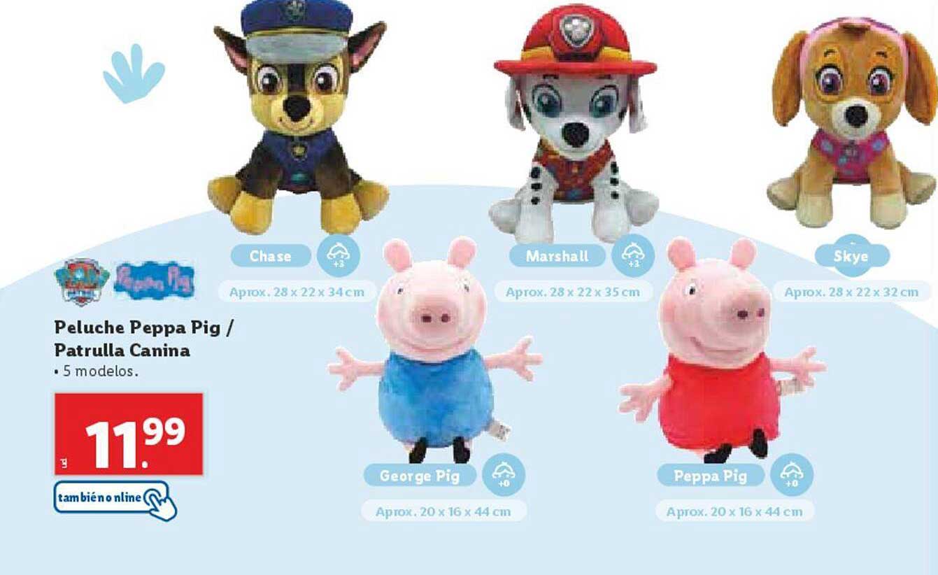 Peluche Peppa Pig / Patrulla Canina