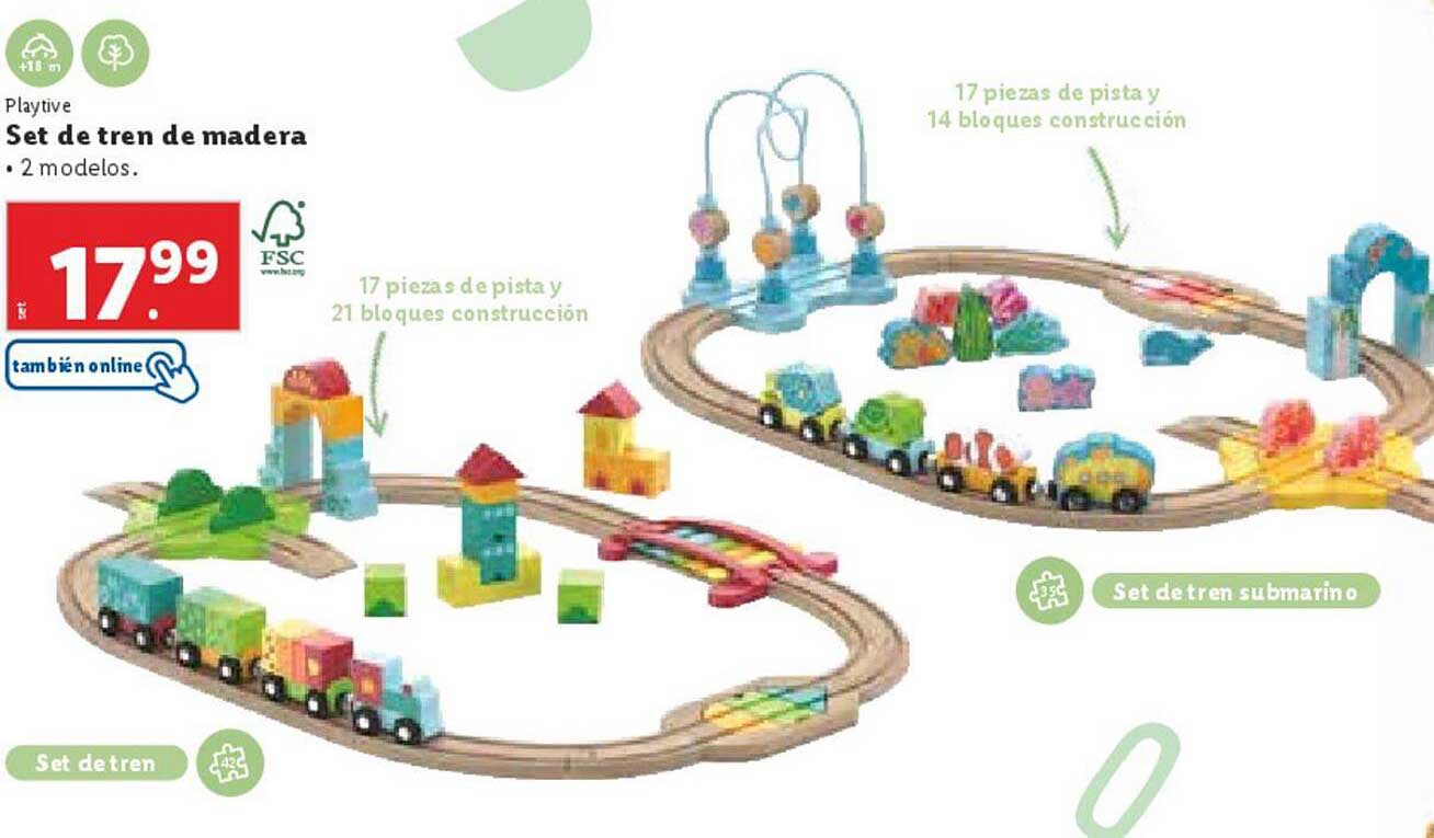 Set de tren de madera