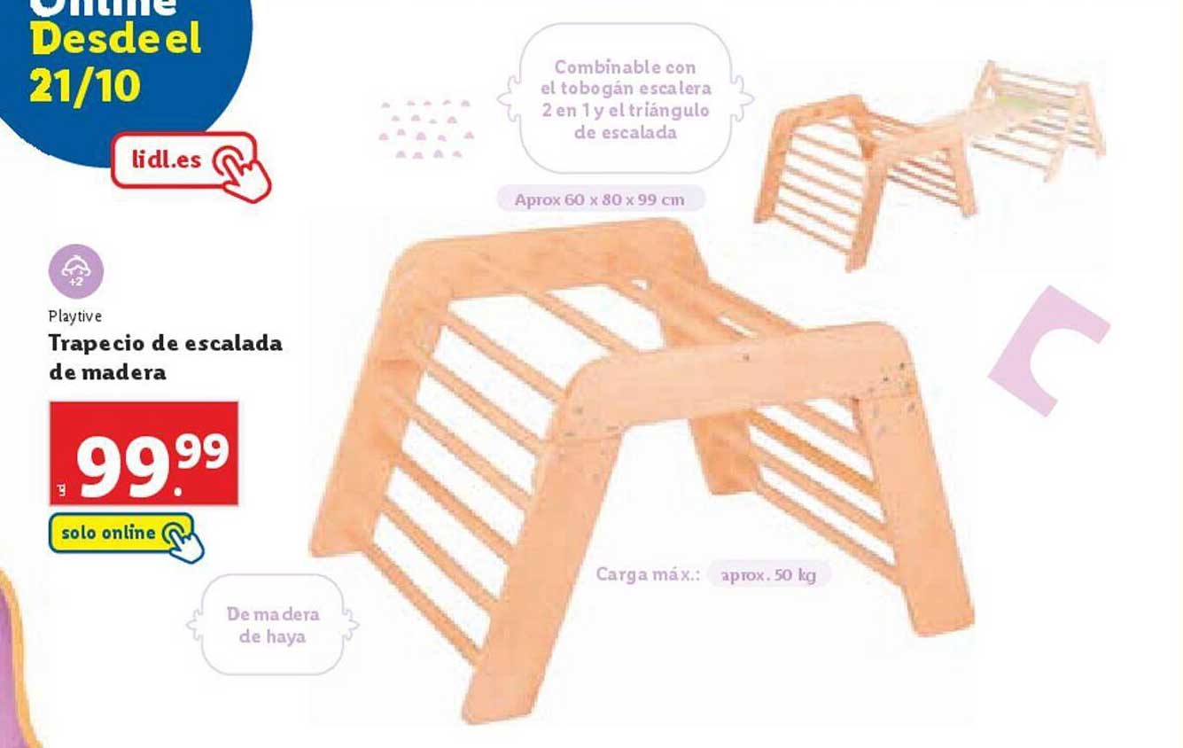 Trapecio de escalada de madera