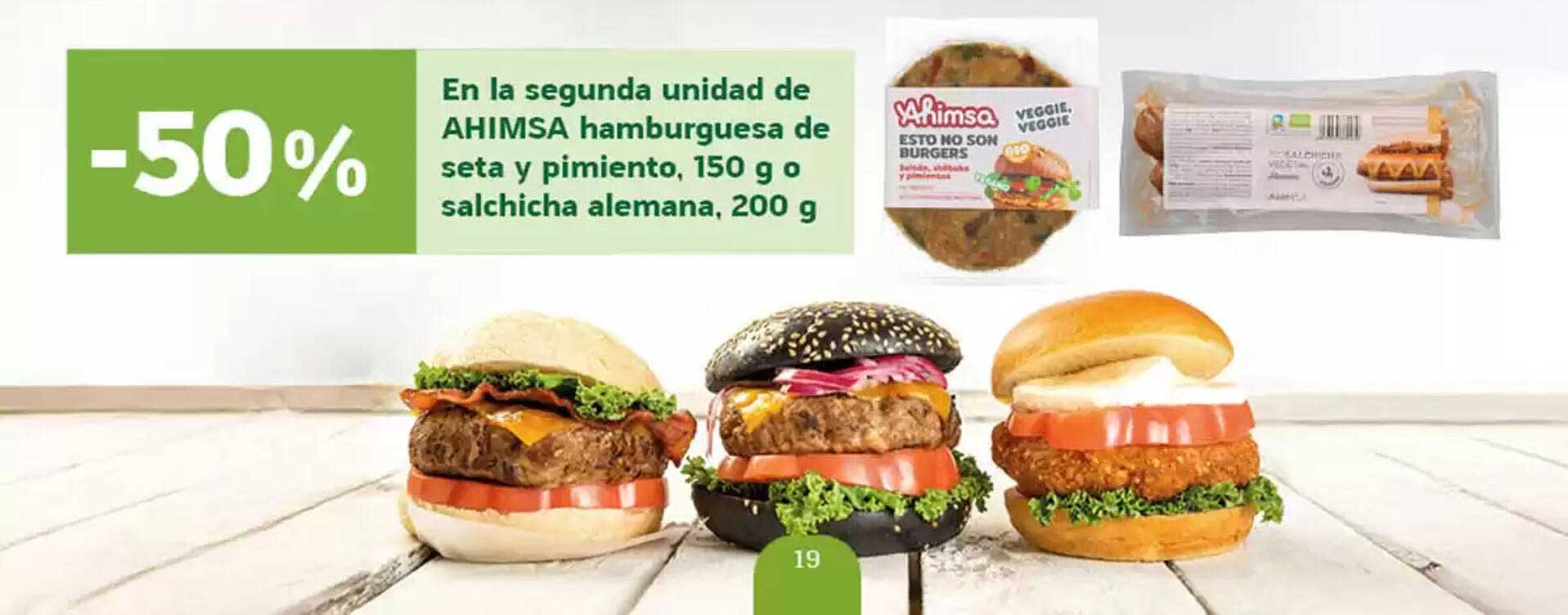 AHIMSA hamburguesa de seta y pimiento