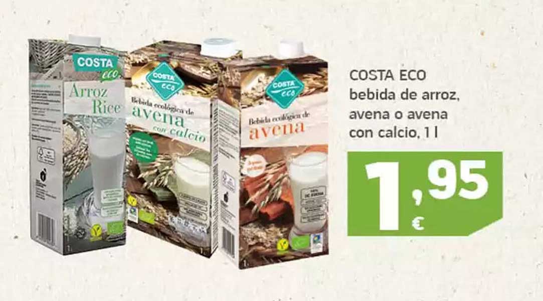 COSTA ECO bebida de arroz, avena o avena con calcio, 1 l