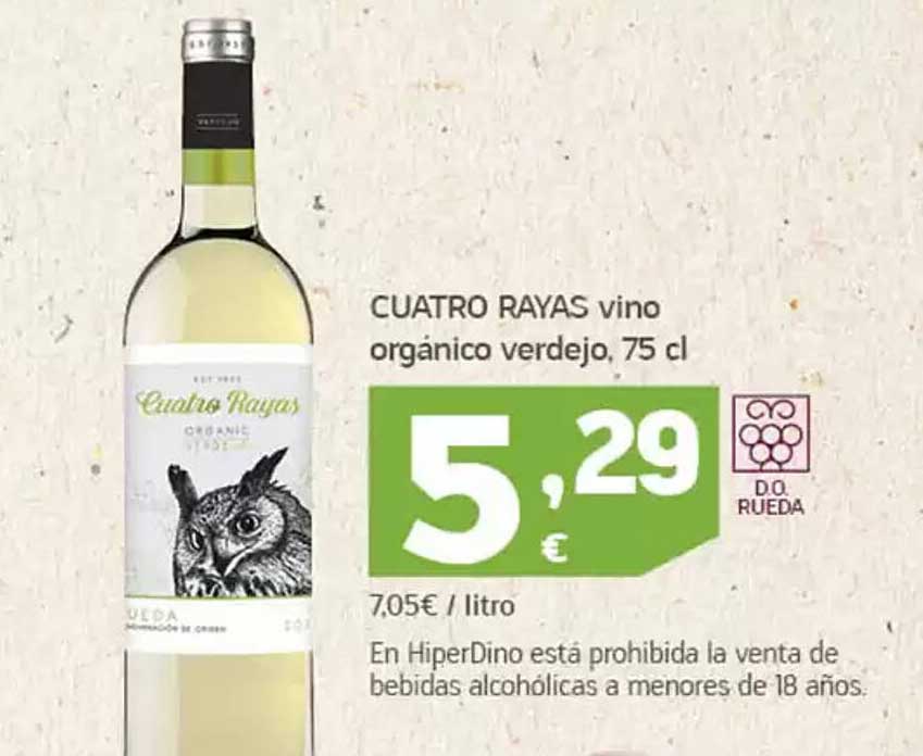 CUATRO RAYAS vino orgánico verdejo